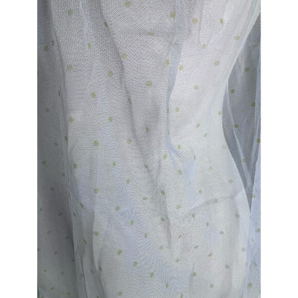 Lavender and Neon Yellow Sheer Polka Dot Lace Large Babydoll Slip Lingerie - Picture 5 of 7